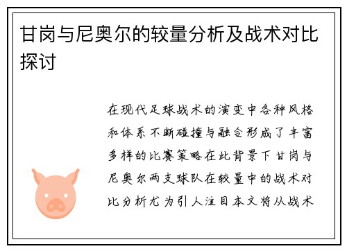 甘岗与尼奥尔的较量分析及战术对比探讨